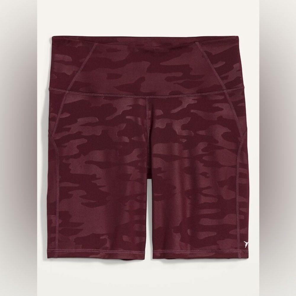 Old Navy Burgundy Camo Print Bike Shorts